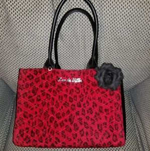 Lux de Ville Red Leopard Dahlia Purse